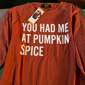 Long sleeve pumpkin spice top
